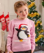 Meisjes Kersttrui Penguin CS136